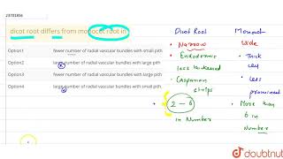 dicot root differs from monocot root in [upl. by Zaragoza]