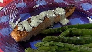 broiled salmon with creamy dill sauce [upl. by Cowen]