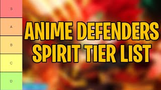 New Anime Defenders Spirits Tier List 2024  All Spirits Ranked From Best To Worse [upl. by Jameson]