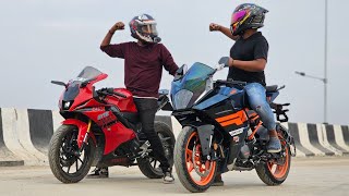 2024 KTM Rc200 Vs R15M Race  Comparison [upl. by Cheung]