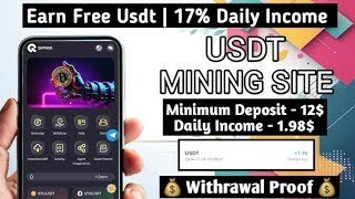 New Usdt Mining Site  usdt earning site  usdt mining app  trx Cloud Mining  usdt investment 2024 [upl. by Nyrrek]