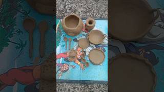 মাটির খেলনা বাটি craft clay pottery trending shorts ytshorts [upl. by Ahsen]