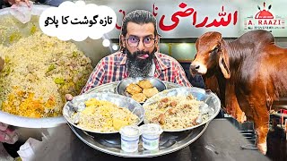 Karachi May Pehli Bar Live Gosht Ka Pulao  Allah Razi Biryani  Most Authentic and hygienic Pulao [upl. by Fernald]