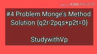 4 Problem Monges Method Solution q2r2pqsp2t0  Monge method second order pde lecture [upl. by Releehw]