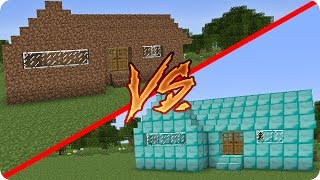 CASA DE DIAMANTE VS CASA DE TIERRA EN MINECRAFT [upl. by Erek765]