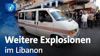 Erneute Vorfälle im Libanon WalkieTalkies von HisbollahMitgliedern explodieren [upl. by Moselle777]