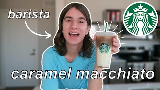 How To Make A Starbucks Iced Caramel Macchiato At Home  by a barista [upl. by Dwan]