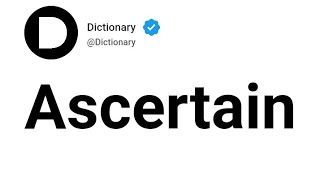 Ascertain Meaning In English [upl. by Tilney]