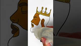 DIY glitter Beard King wear gold crown coloring ideas for kids kids king crown beard craft [upl. by Mobley517]