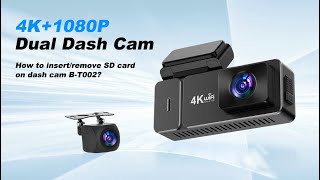 How to insert remove SD card on dash cam BT002 [upl. by Astri]