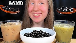 ASMR TAPIOCA PEARLS amp BOBA TEA MUKBANG EATING SOUNDS [upl. by Olegna]