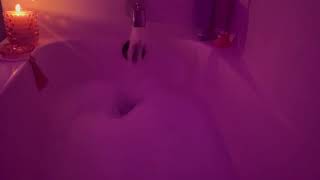 Bathtub Filling ASMR  Pink Bubble Bath with Candle  White Noise for Sleep [upl. by Olympie]