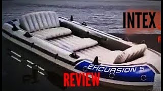 INTEX EXCURSION 5 INFLATABLE BOAT REVIEW  MAIDEN VOYAGE [upl. by Inram]