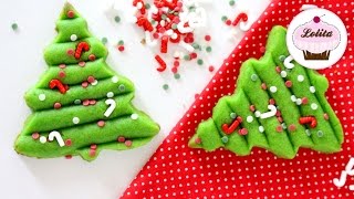 Galletas de navidad en forma de árbol  Galletas de mantequilla y almendra [upl. by Ebonee]