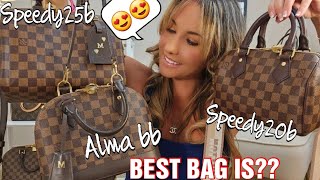 Louis Vuitton Speedy 20 VS Speedyb 25 VS Alma bb Comparison Review 🤔 [upl. by Mcculloch]