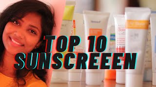 best top 10 sunscreen in india 🔥🌤️ swatches of all the sunscreen  must have☀️ [upl. by Aihpled657]