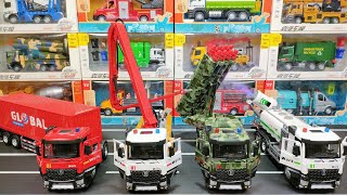 Diecast Trucks Of Container Truck Concrete Pump Truck Military Truck Dust Suppression Truck [upl. by Peony]