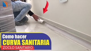 como hacer ZOCLO SANITARIO 💡🌡️ barredera sanitaria  CURVA SANITARIA [upl. by Ynetruoc]