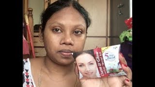 Sesa Charm and Glow Herbal Facial Kit demo and review  5 step facial at home in telugu [upl. by Llenyaj178]