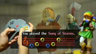 Full Song of Storms theme played on Ocarina using N64 controller  The Legend of Zelda Majors Mask [upl. by Larkin876]