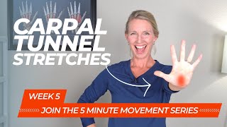 Carpal Tunnel Relief Stretches for Both Hands 5 Minute Follow Along Movement Series Week 5 [upl. by Enilatan]