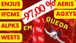 ENJU3 IFCM3 ALPK3 WEST3 AERI3 AGXY3 não para de cair na bolsa de valores  ações em queda 💥 [upl. by Tellford749]