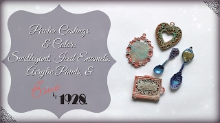 Color on Pewter Castings Swellegant Iced Enamels Paints and Bsue by 1928 [upl. by Humpage48]