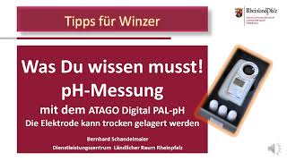 Tipps für Winzer  Was Du wissen musst pHMessung mit dem ATAGO Digital pHMeter [upl. by Peedus]