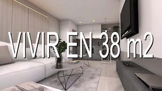 VIVIR EN 38 m2 Un apartamento moderno y minimalista [upl. by Ydnys635]