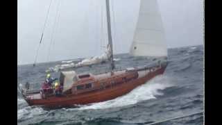 Classic Timber Yacht vs Comfortina 32 in 25 knots [upl. by Baillie289]