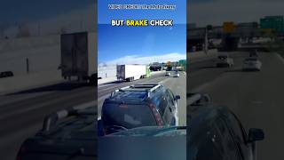 Road Rager Gets Instant Karma For Brake Checking A Truck [upl. by Hukill]