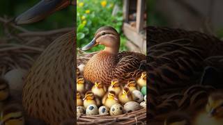 A brown mother duck 100ducklings hatching from eggs duck birdsegghatching cute duckegg [upl. by Ellesig968]