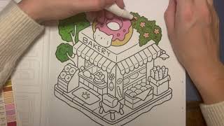 ASMR Lets color a bakery🥐🥖🥧  COCO WYO amp OHUHU MARKERS  SOUNDS FOR SLEEP amp RELAXATION [upl. by Holloway]