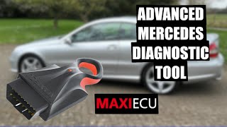 MaxiECU 3 for Mercedes  Advanced Diagnostic Tool on CLK 220 [upl. by Sikorski]