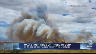 Pulehu Road now open after Maui brush fire scorches about 5300 acres near Pukalani [upl. by Arvind]