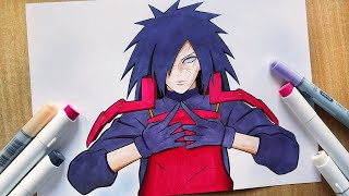 How To Draw Madara Uchiha  Step By Step Tutorial  Naruto [upl. by Nizam]