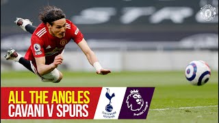 All the Angles  Edinson Cavanis flying header v Spurs  Tottenham 13 Manchester United [upl. by Leslie236]