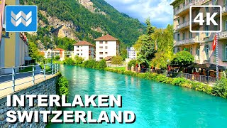 4K Interlaken Switzerland 🇨🇭 Walking Tour Vlog amp Vacation Travel Guide 🎧 [upl. by Hubing]