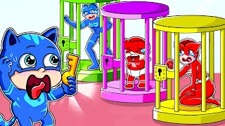 OMG Baby Catboy please open the door for us Sad Story Catboys Life Story  PJ MASKS 2D Animation [upl. by Earissed]