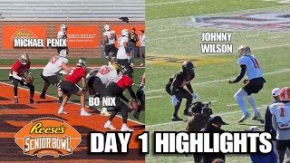 Senior Bowl Practice Day 1 Highlights NASTY 1v1 Matchups Bo Nix Michael Penix 2024 [upl. by Borreri463]