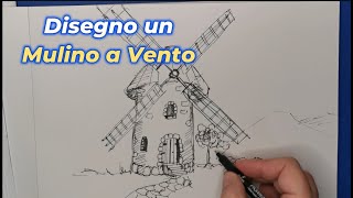 Come disegnare un Mulino a Vento Tutorial [upl. by Eneirda870]