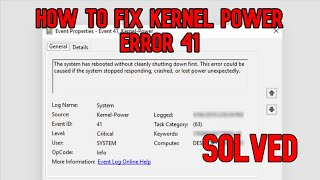 SOLVED How to Fix Kernel Power Error 41 Windows 1011 [upl. by Baptist215]