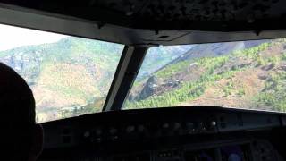 Actual Paro Bhutan PBH Landing A319 Cockpit in HD [upl. by Introk]