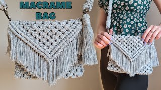 How to make a bag  Macrame Bag Tutorial  torba ze sznurka  jak zrobić  torba z makramy [upl. by Adnoved]