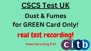 CSCS Card UK  CSCS Test 2024  CSCS Test for Green Card  cscscard  07 dust and fumes [upl. by Jourdain]