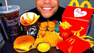 ASMR McDonalds HAPPY Meal Chicken Nuggets CheeseBurgers Fries Eating Show [upl. by Eeresid]