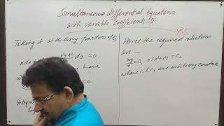 Simultaneous Differential Equations with Variable Coefficients 5by Yogendra Bahadur Singh Chauhan [upl. by Batty277]