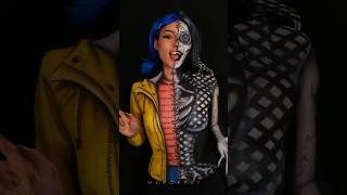 Coraline x Other Mother painted on myself makeup cosplaymakeup coraline cosplay halloween [upl. by Aisinut9]