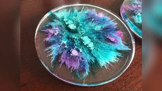 DIY  Resin Coasters with Alcohol Ink [upl. by Ahsiena]