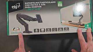 Unboxing Suporte articulado ELG F80N para monitor Novo setup chegando hahaha [upl. by Jonathon]